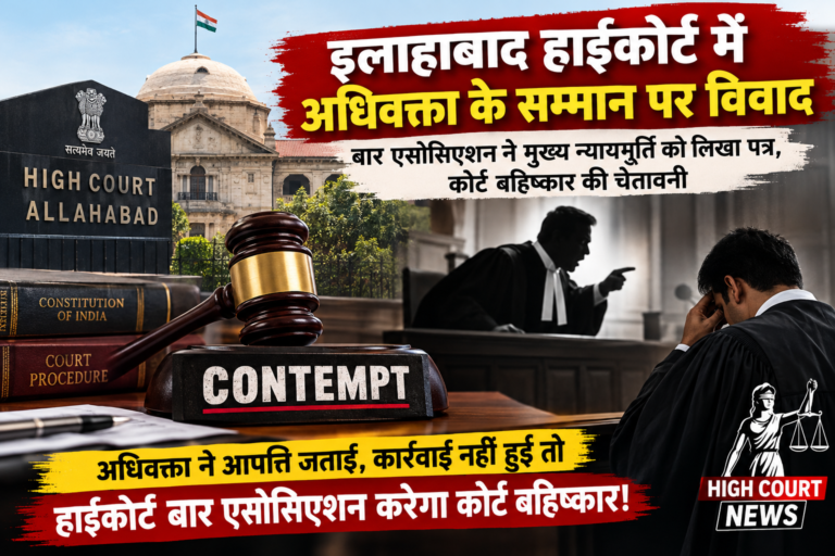 इलाहाबाद हाईकोर्ट में अधिवक्ता के सम्मान का मुद्दा गरमाया, बार एसोसिएशन ने मुख्य न्यायमूर्ति को लिखा पत्र